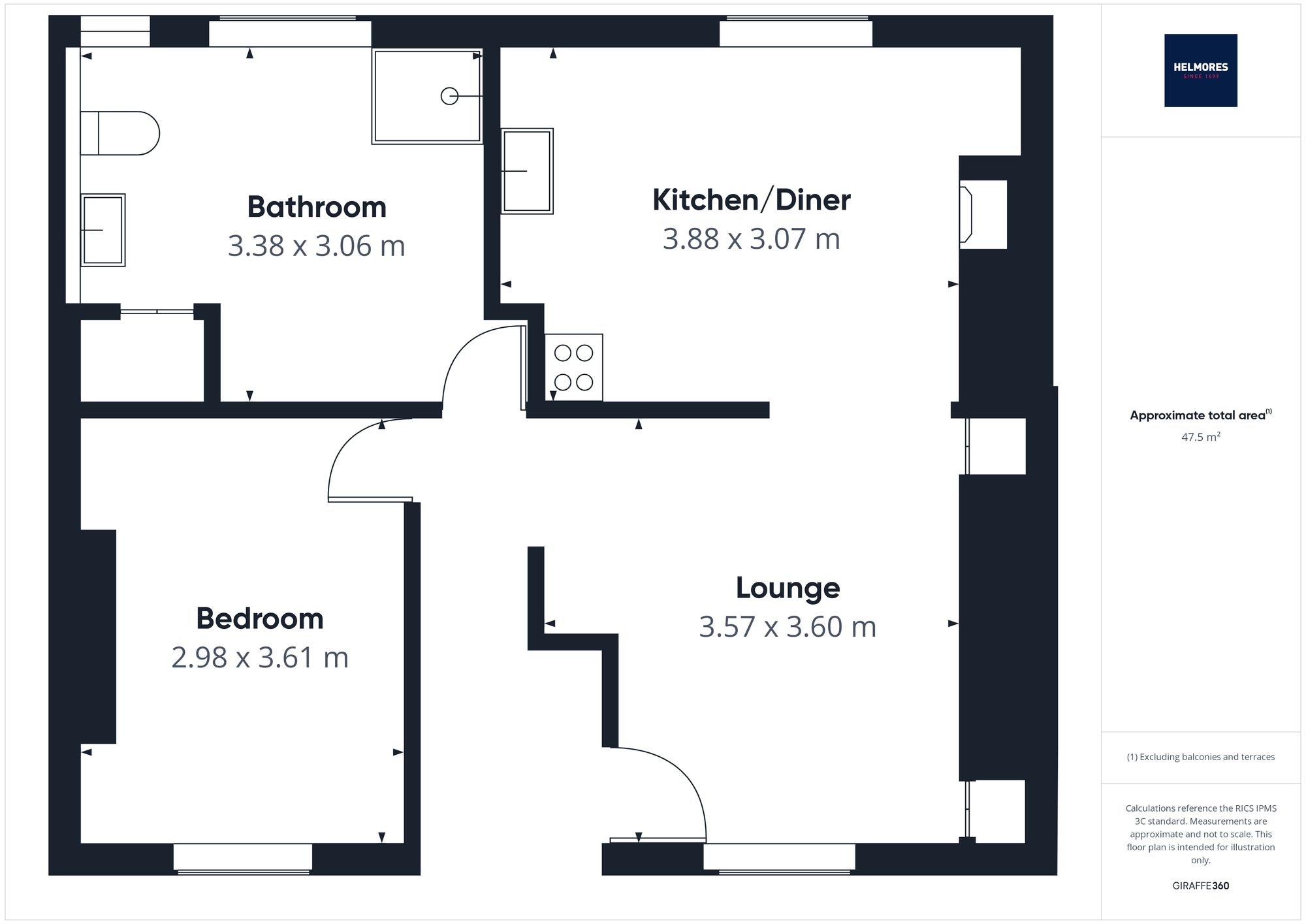 Flat 1, 80 High Street, Crediton floorplan