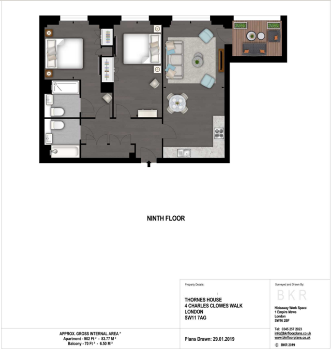 Flat 49, Thornes House, 4, Charles Clowes Walk, London floorplan