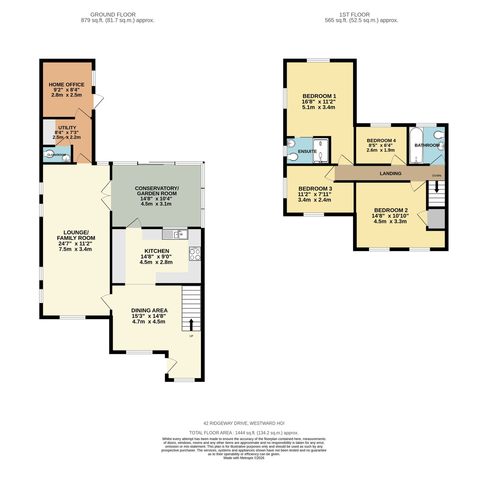 42 Ridgeway Drive, Bideford floorplan