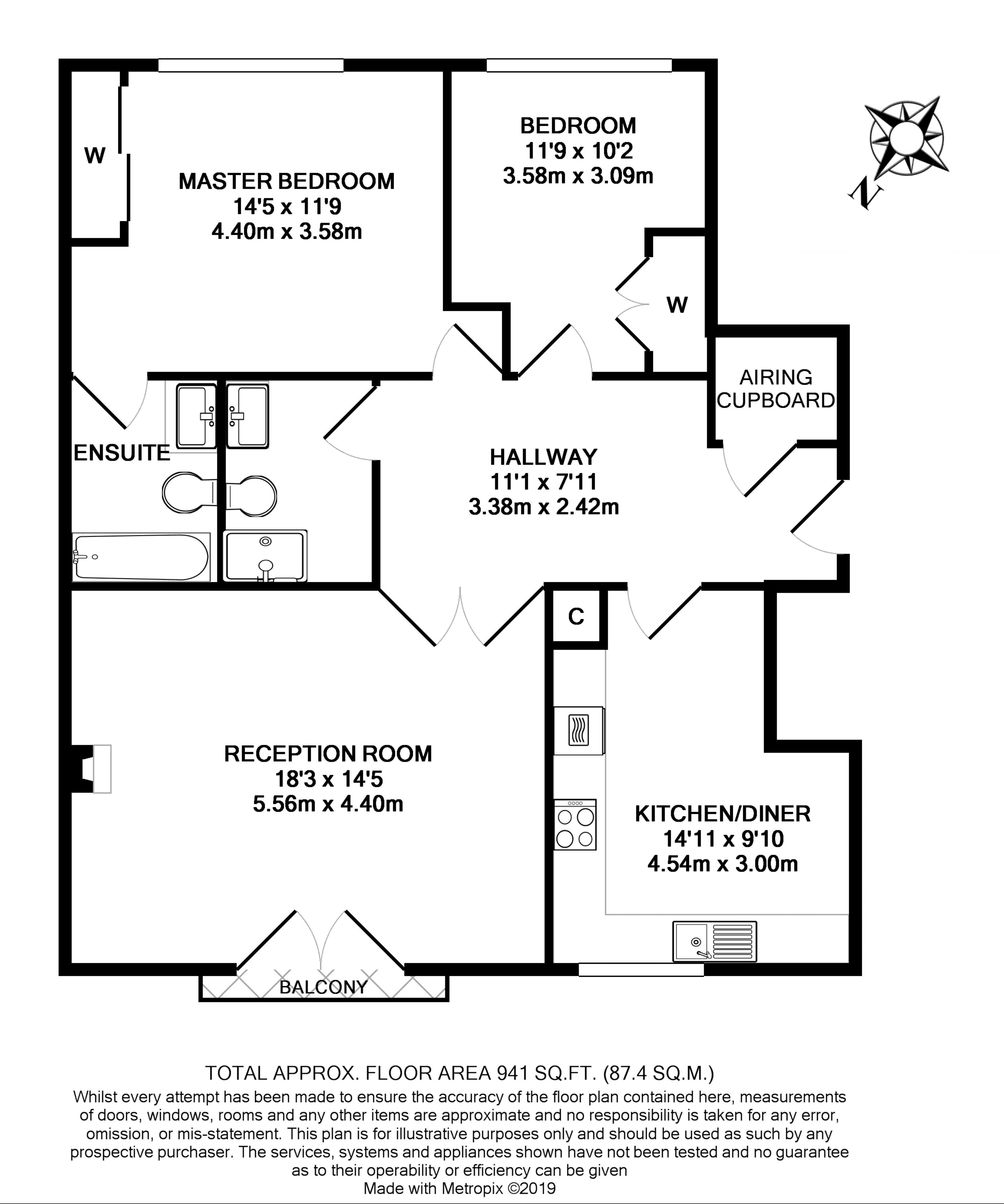 Flat 24,Ann Boleyn House, Queens Reach, Hampton Court floorplan