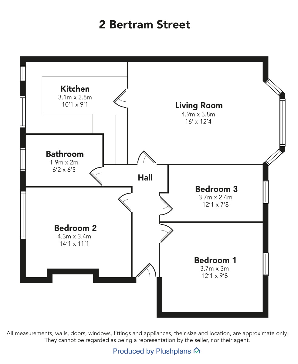 Flat 1/1, 22, Bertram Street, Glasgow floorplan