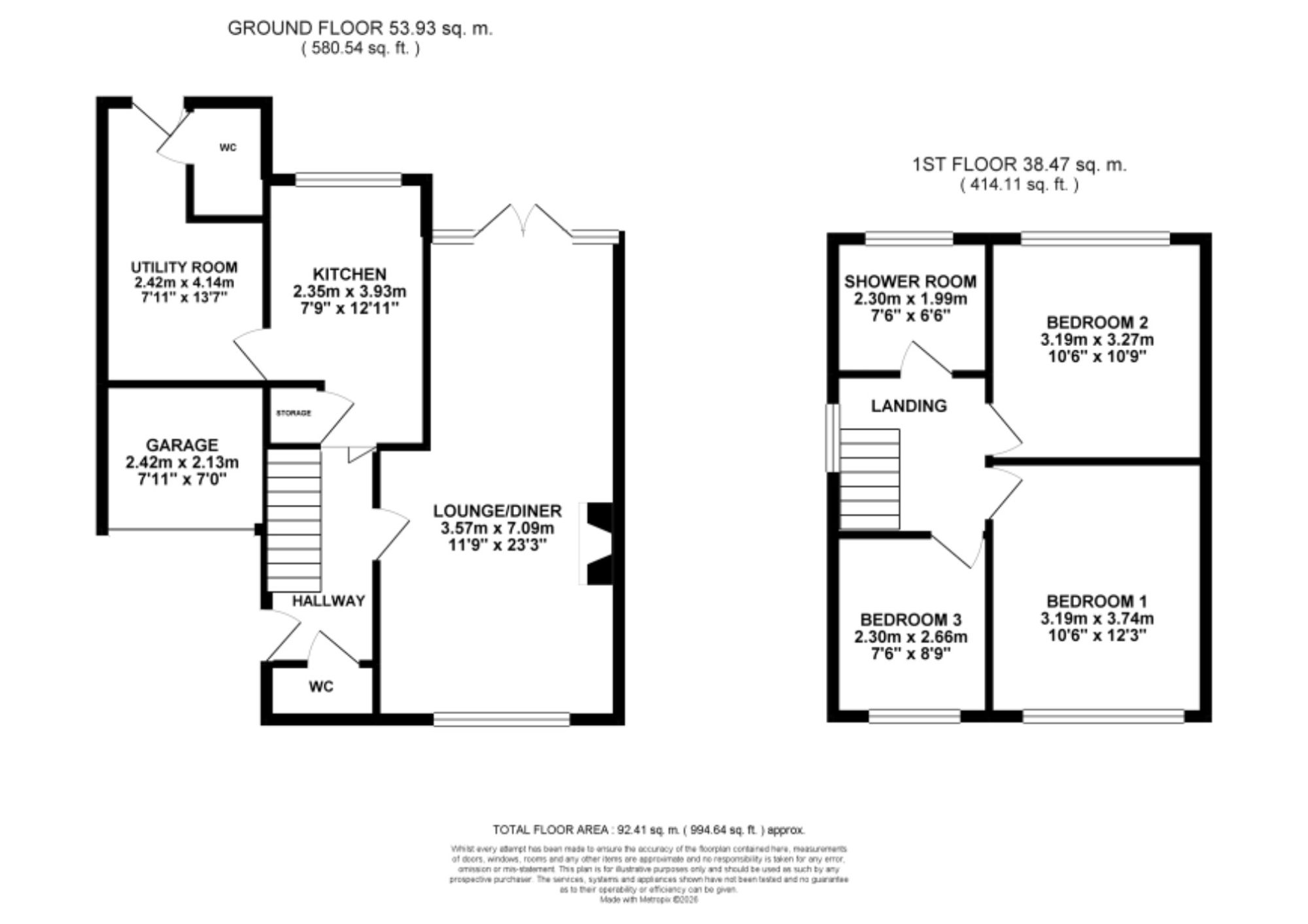 3 Aynsley Close, Stoke-On-Trent floorplan