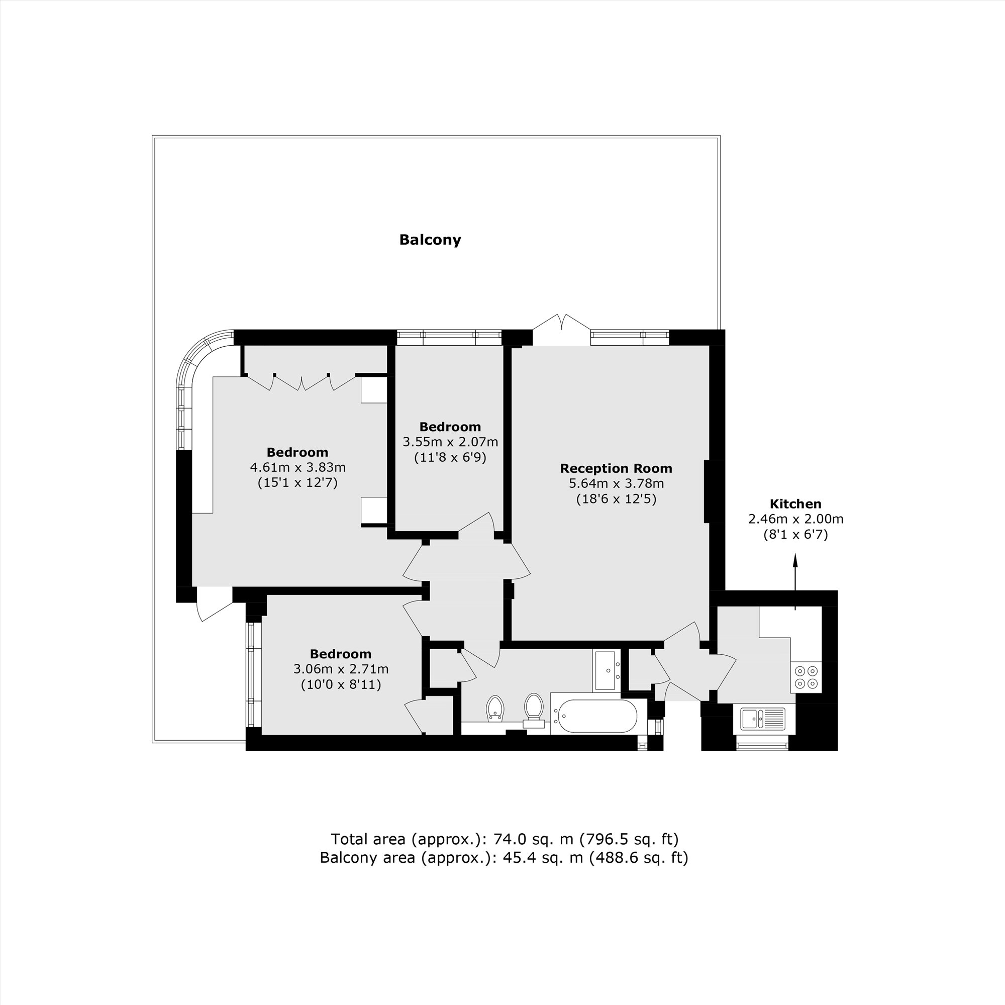 166 Lichfield Court, Sheen Road, Richmond floorplan