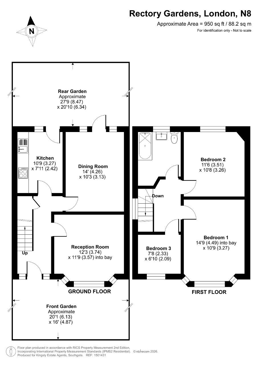 45, Rectory Gardens, London floorplan