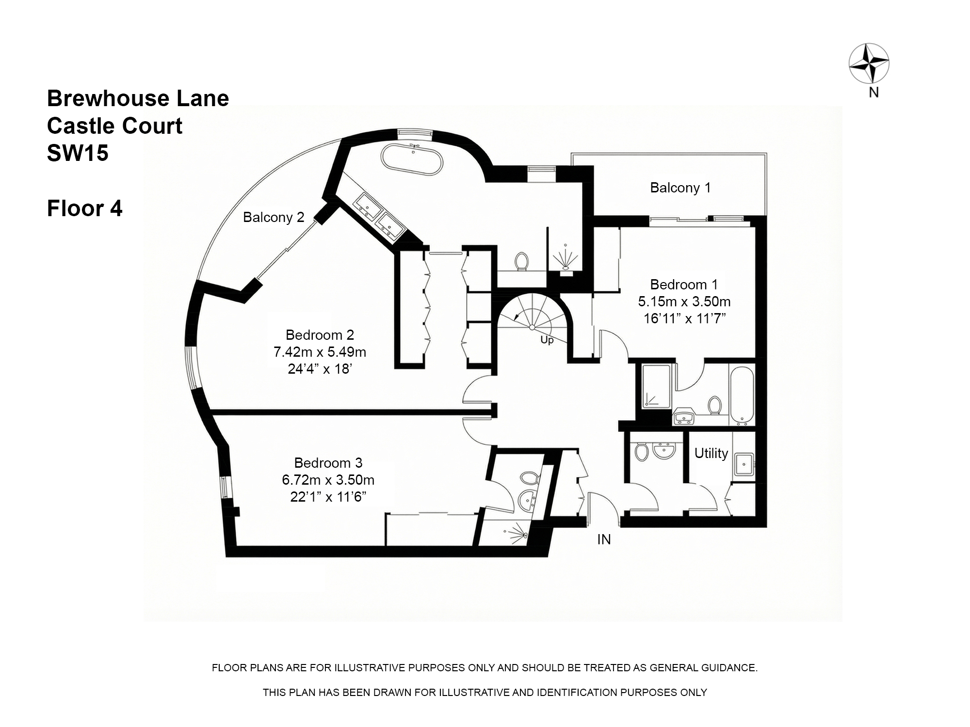 Flat 49, Castle Court, 1, Brewhouse Lane, London floorplan