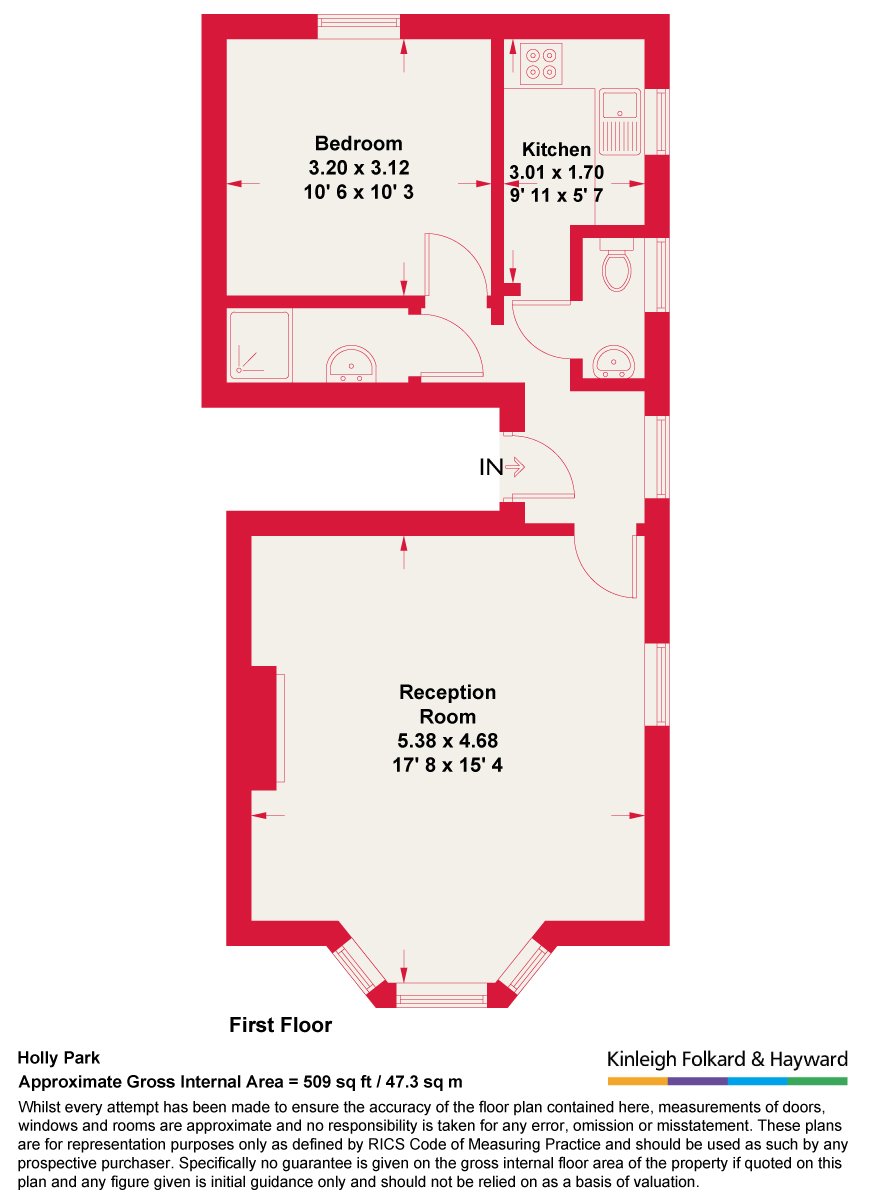 Flat 2, 1, Holly Park Road, London floorplan