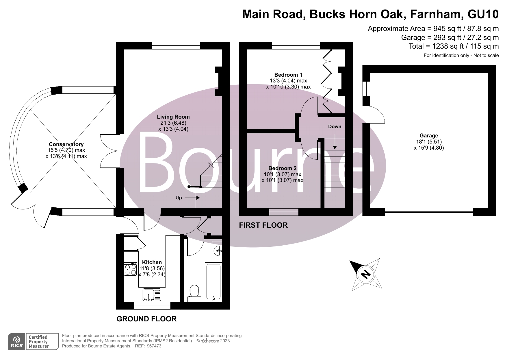 Main Road, Bucks Horn Oak, Farnham, Surrey GU10, 2 bedroom end terrace