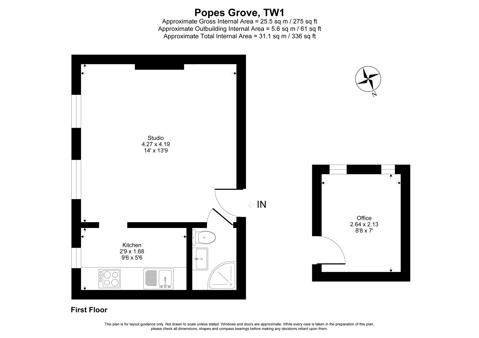 Flat 4, 51, Popes Grove, Twickenham floorplan