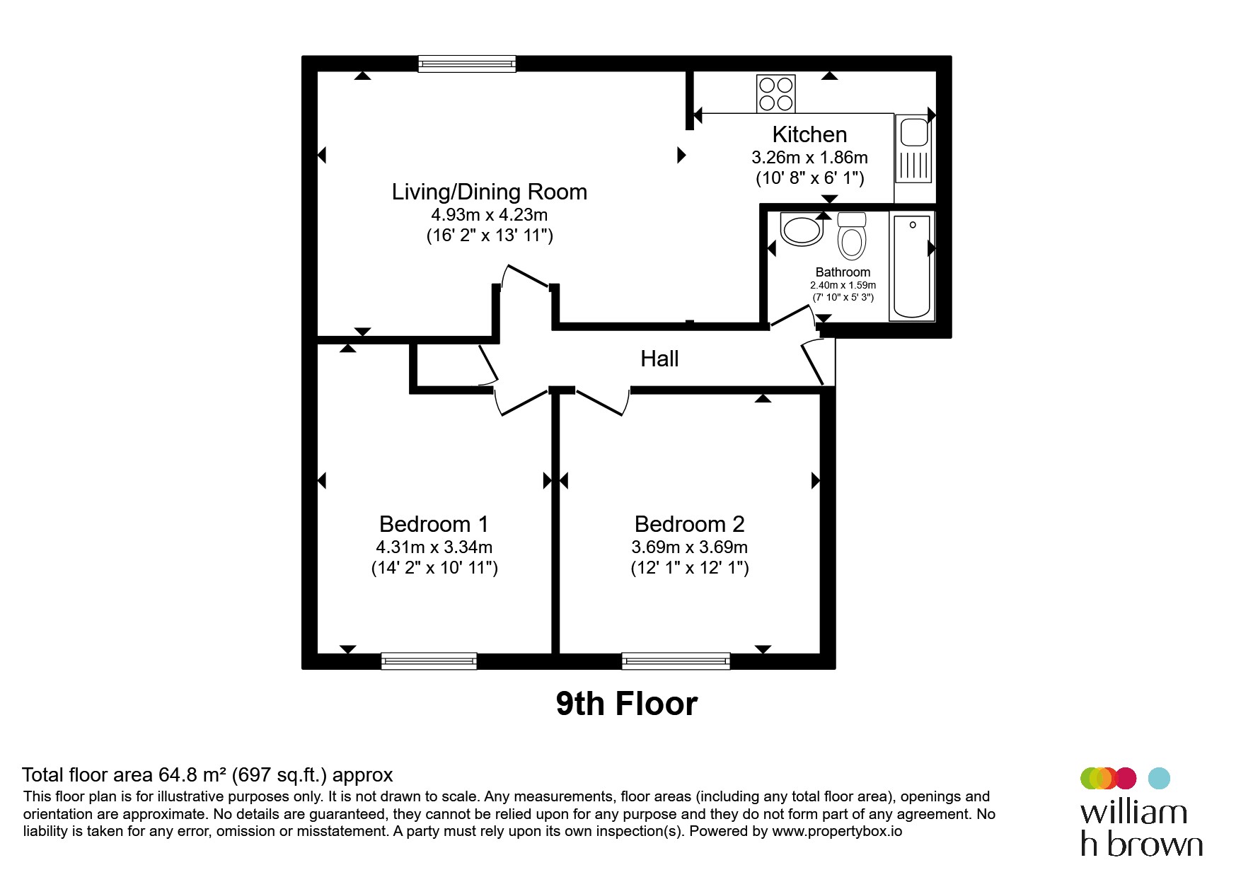 Flat 14, Brook Court, 510, Ripple Road, Barking floorplan