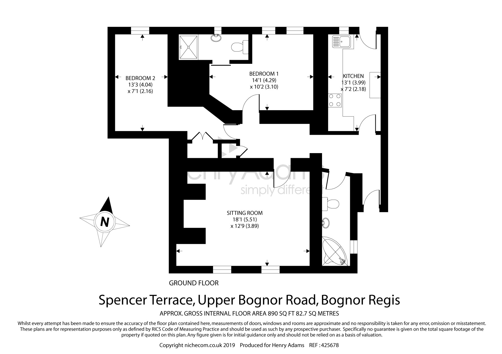2 Bedrooms Flat for sale in Spencer Terrace, Upper Bognor Road, Bognor Regis PO21