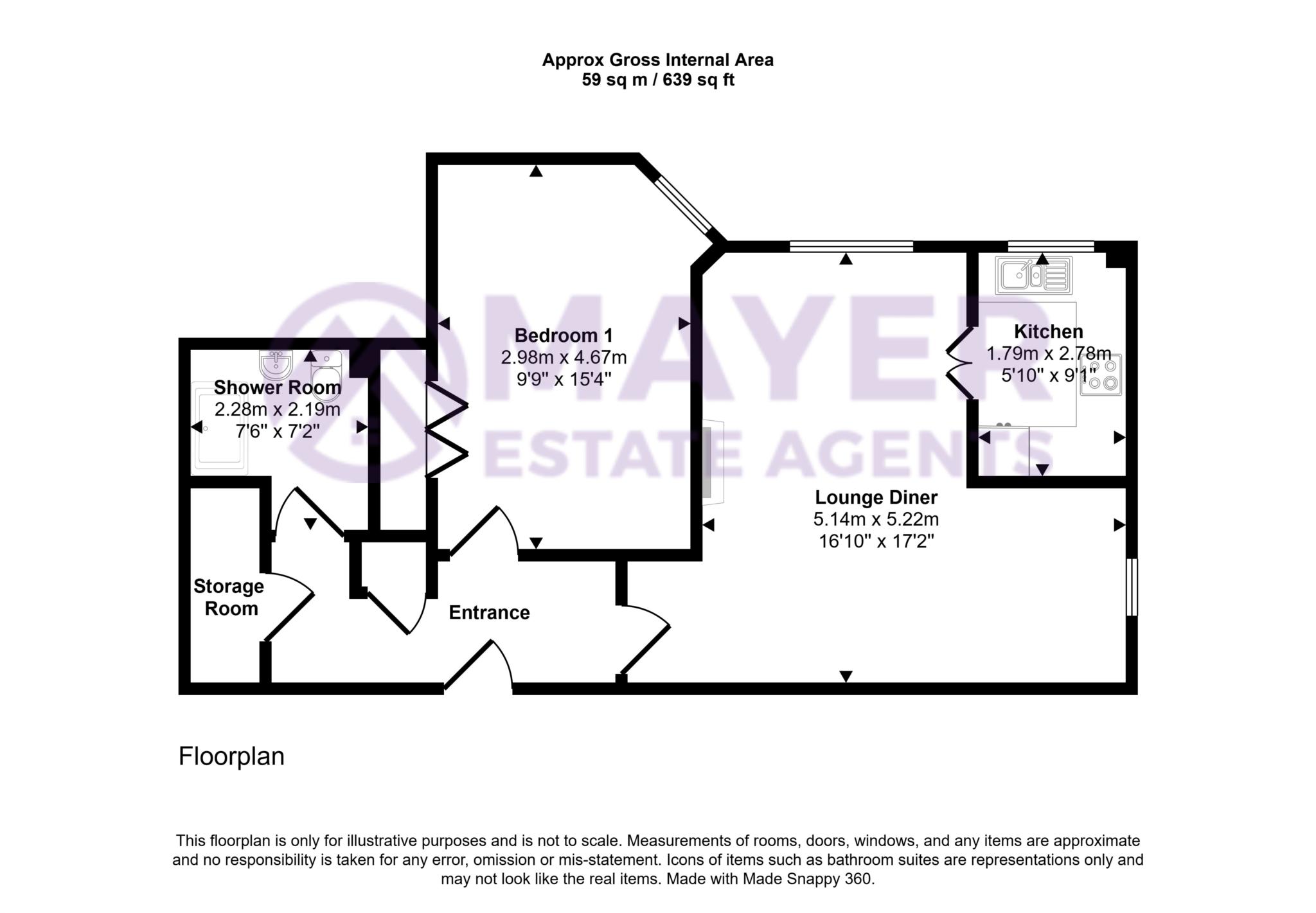 Flat 59 Maple Court, Horncross Road, Plymouth floorplan