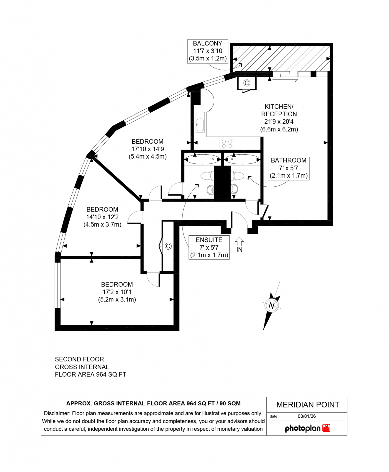 Apartment 4, Meridian Point, London floorplan
