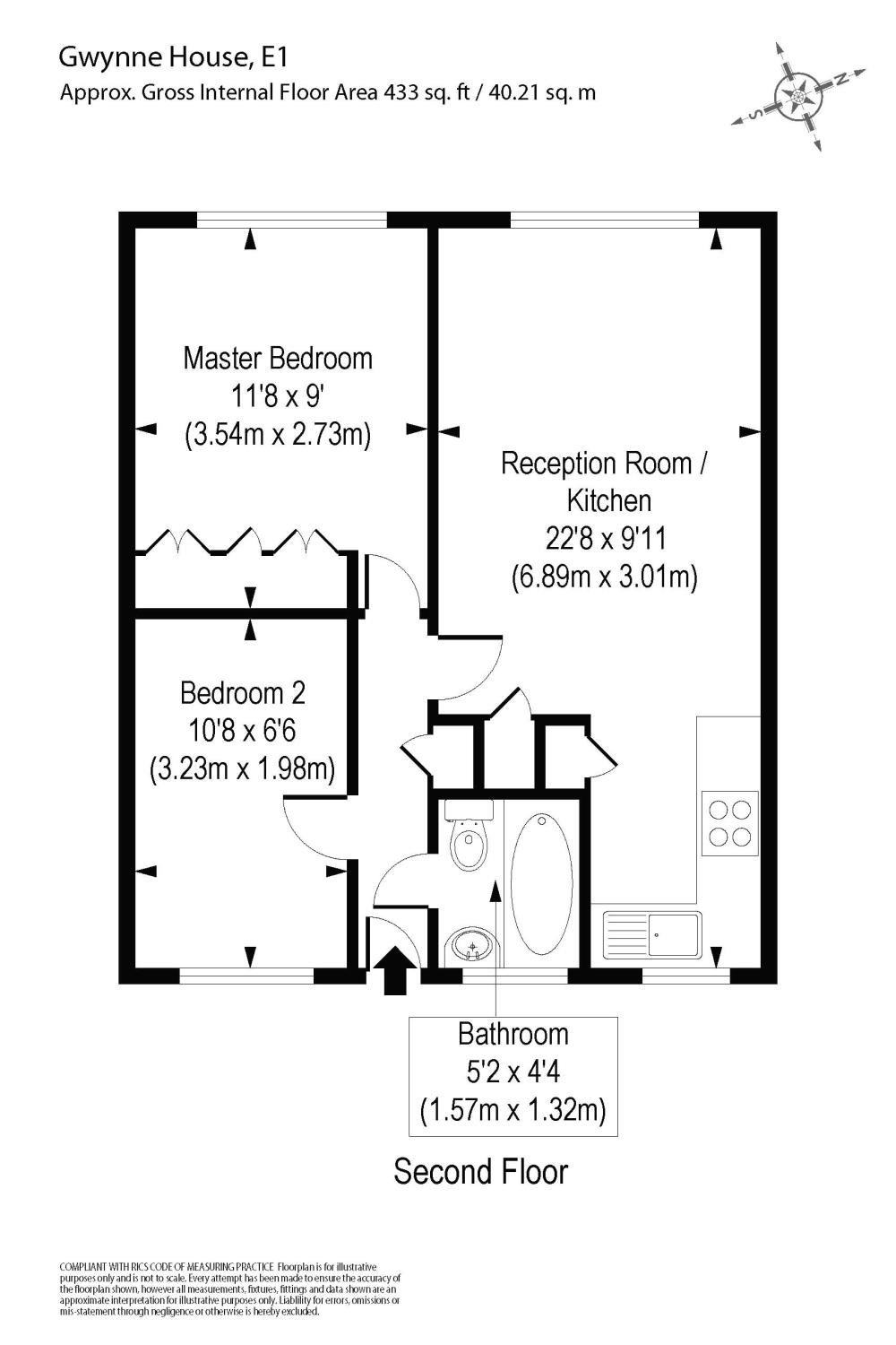 1 Bedrooms Flat to rent in Gwynne House, Turner Street, London E1