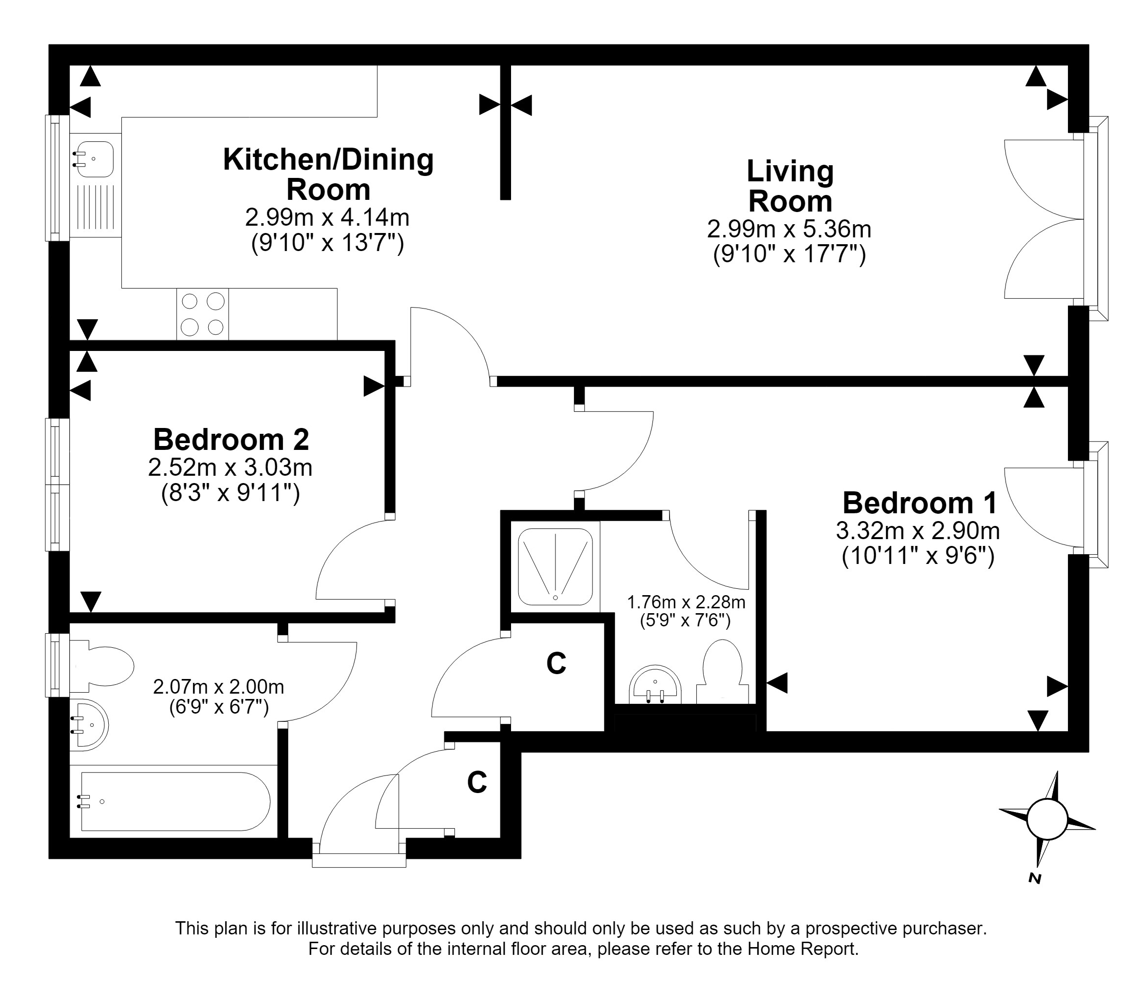 1 (Flat 4), Carswell Walk, South Queensferry floorplan