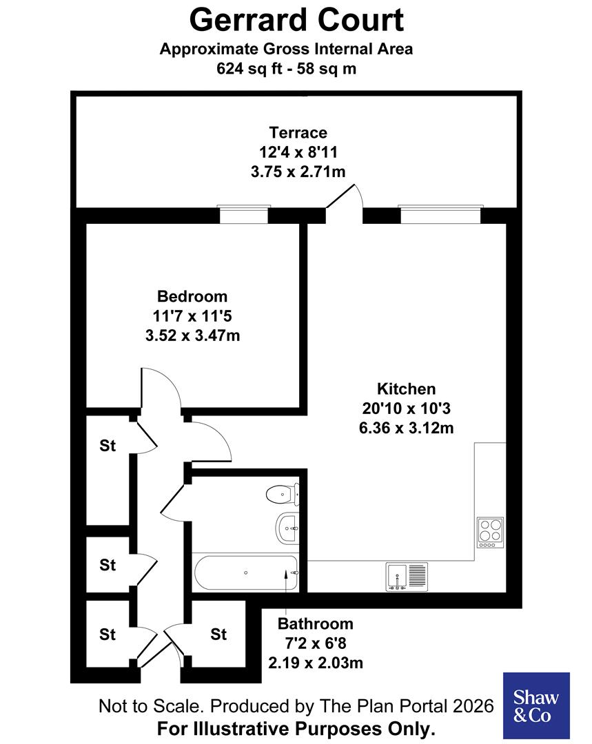 Flat 1 Gerrard Court, 102, Pears Road, Hounslow floorplan