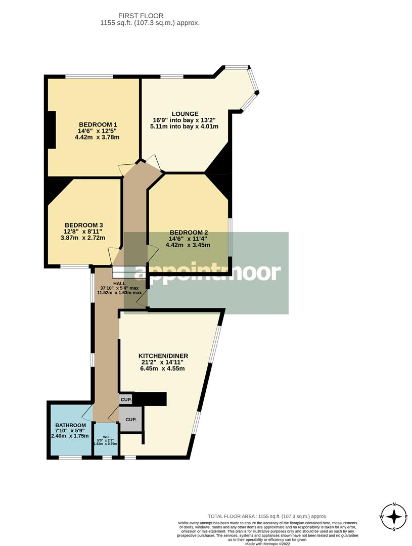 Flat 1, Pembury Mansions, Pembury Road, Westcliff-On-Sea floorplan