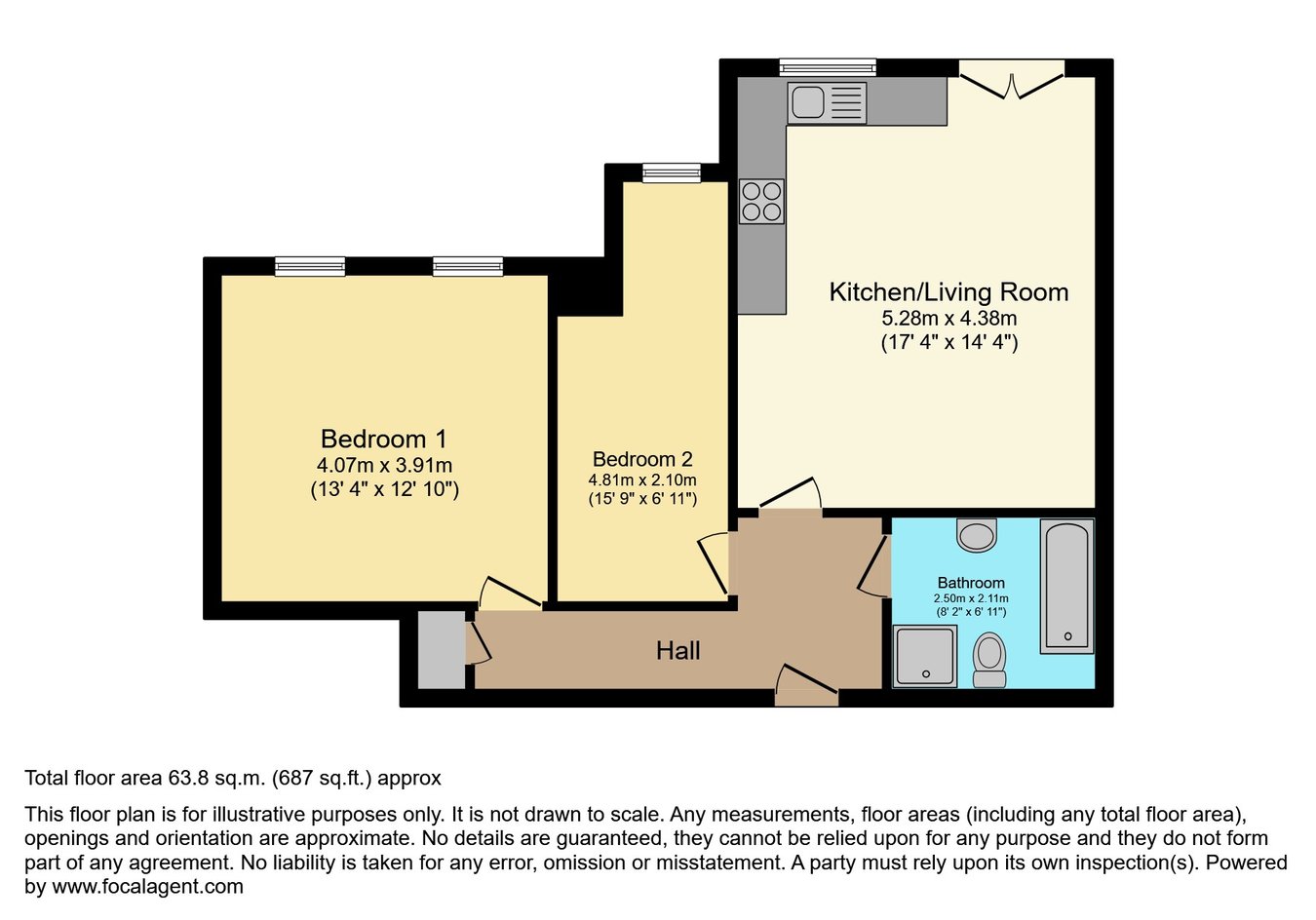 38 Windsor Court, Hoxton Close, Ashford floorplan