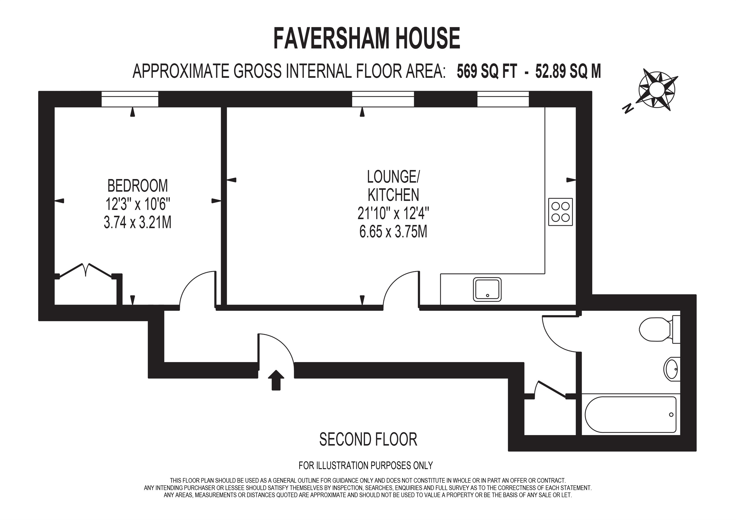 Flat 16, Faversham House, 232a, Addington Road, South Croydon floorplan