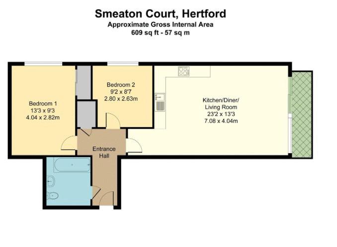 87, Smeaton Court, Hertford floorplan