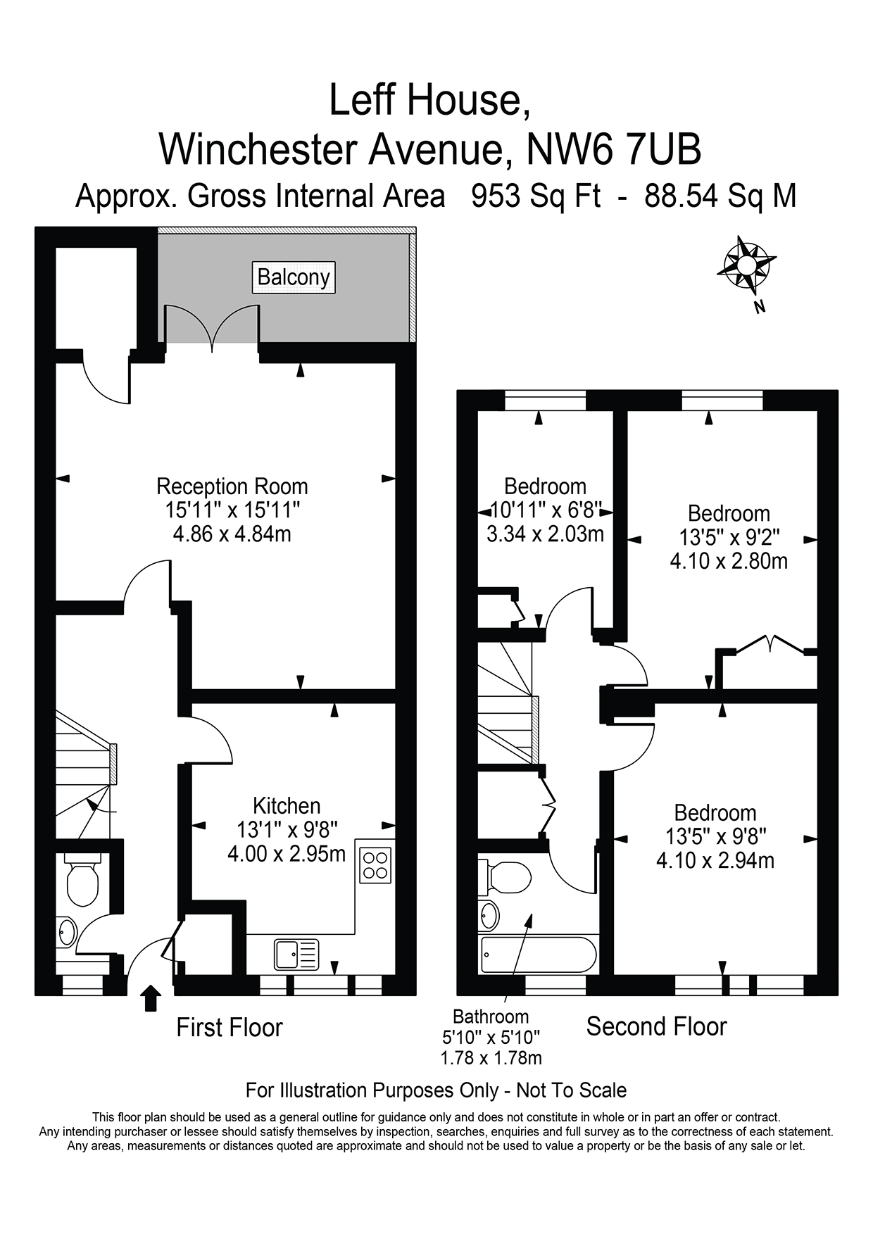 Leff House, 2-12, Winchester Avenue, London floorplan