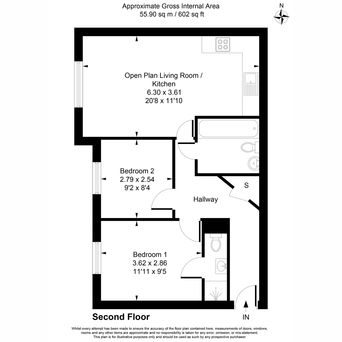 Flat Flat 13 The Beeches, 73-79, Rokesby Road, Slough floorplan
