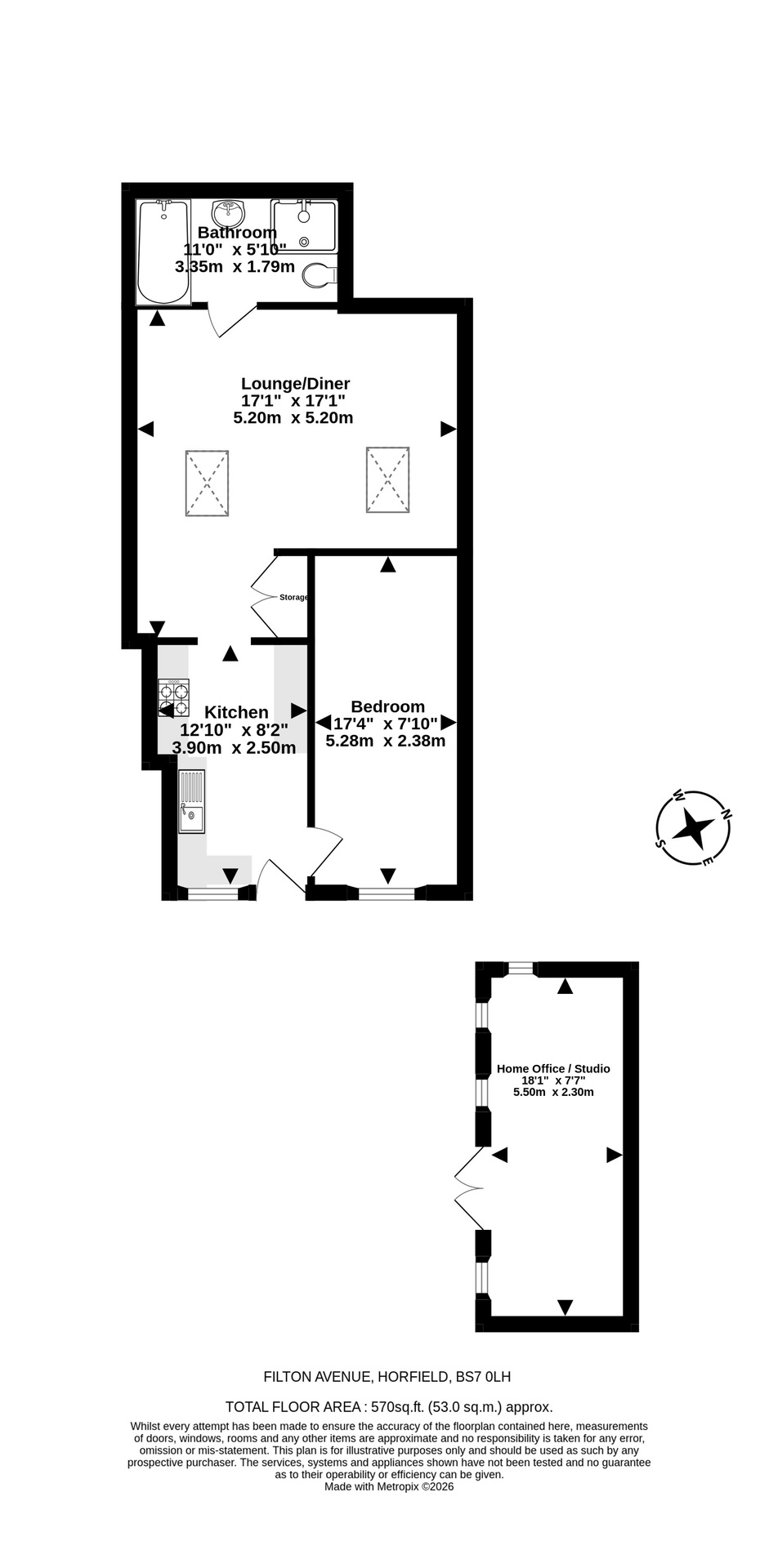 Flat B, 377 Filton Avenue, Bristol floorplan
