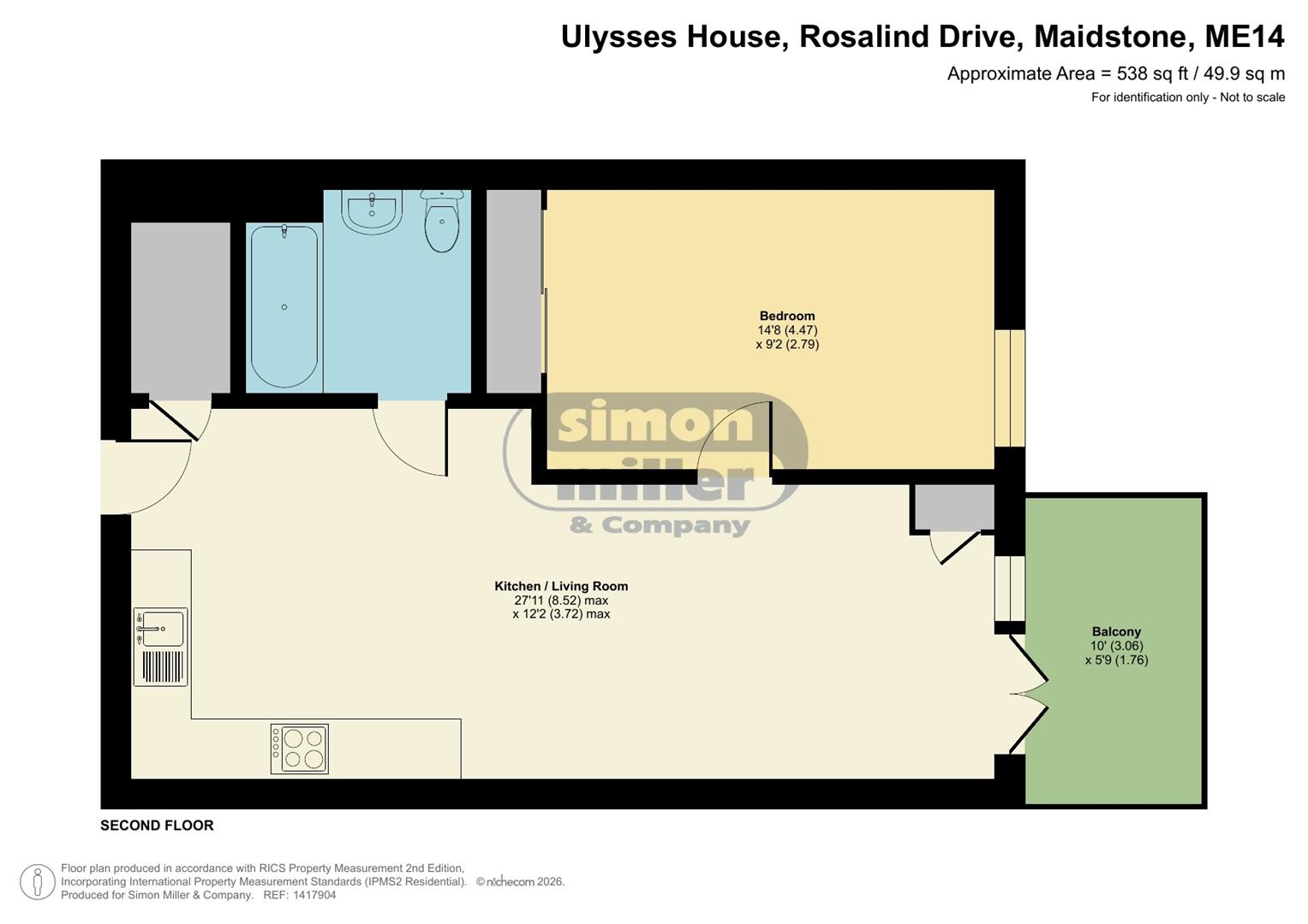 Flat 40, Ulysses House, Rosalind Drive, Maidstone floorplan