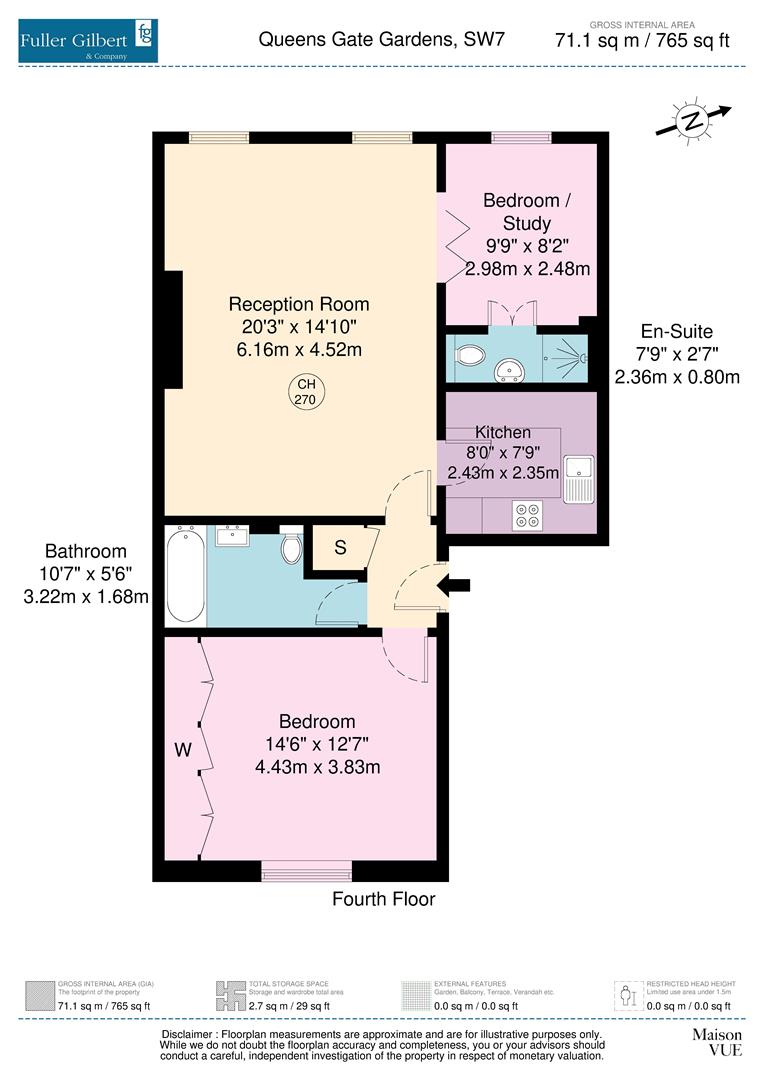 Flat 11, 25, Queen's Gate Gardens, London floorplan