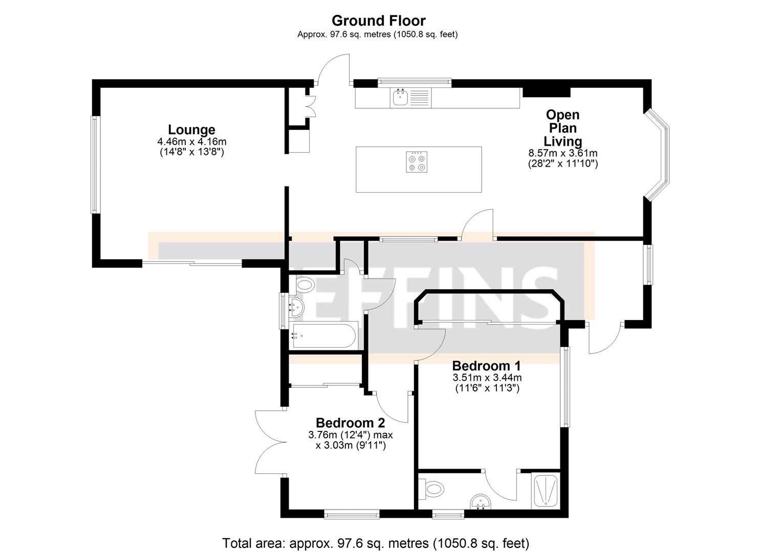 St. Ovins Green, Ely CB6, 2 bedroom detached bungalow for sale