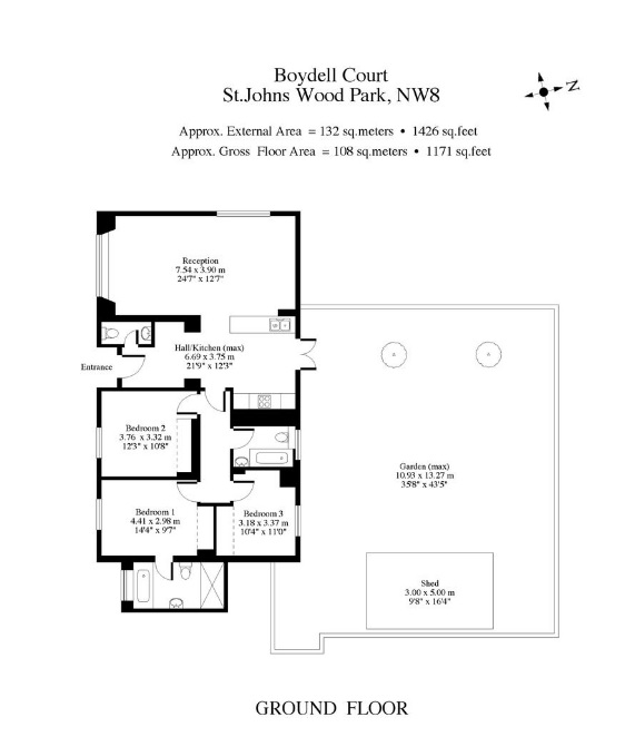 3 Bedrooms Flat to rent in St John's Wood Park, St John's Wood, London NW8