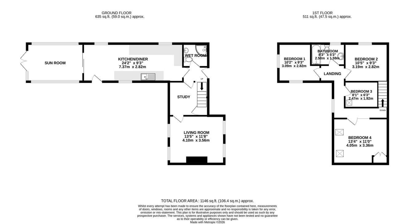 Rose Cottage, Penbont Road, Brecon floorplan