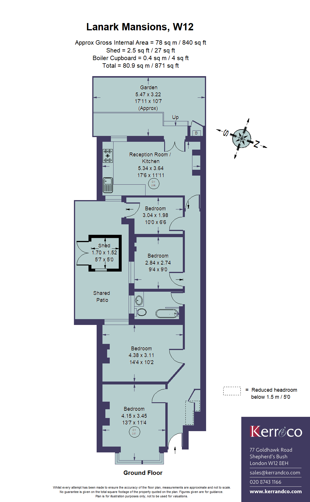 19, Lanark Mansions, Shepherd's Bush W12 floorplan