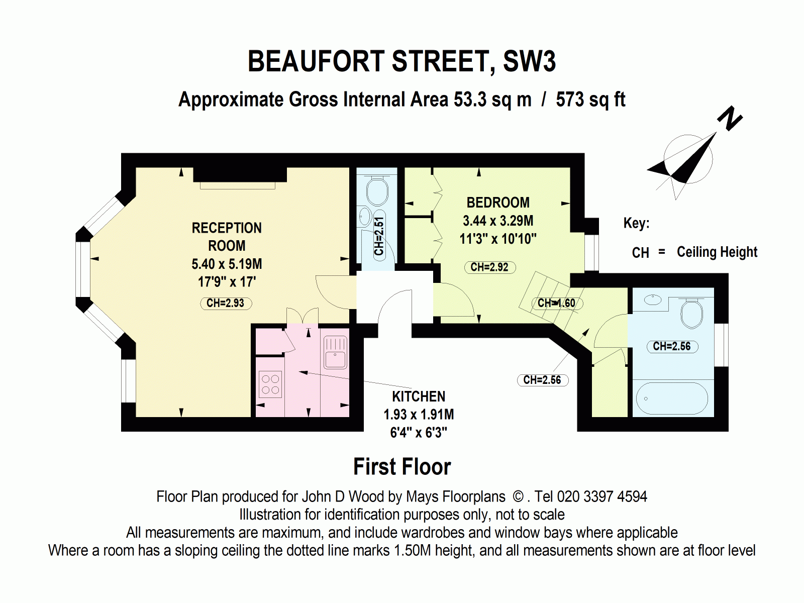 Flat 3, 88, Beaufort Street, London floorplan