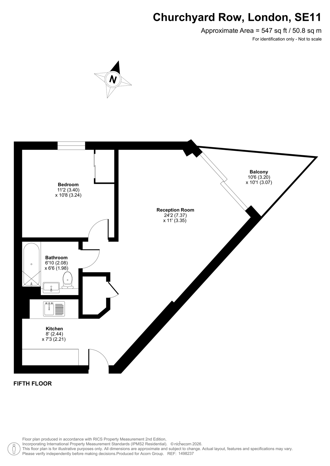 Apartment 503, 9, Churchyard Row, London floorplan