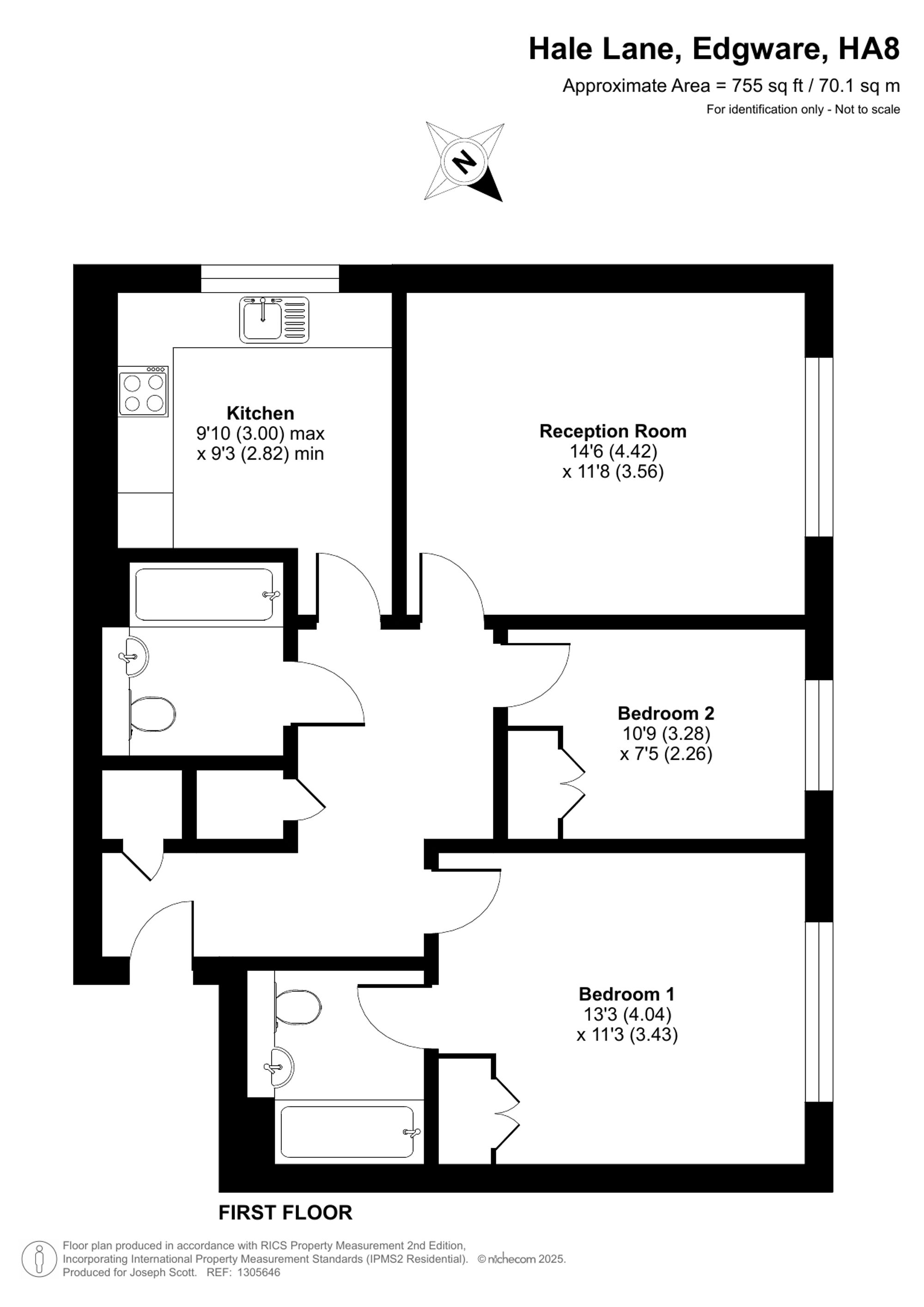 Flat 6, Abbey Court, Edgware floorplan