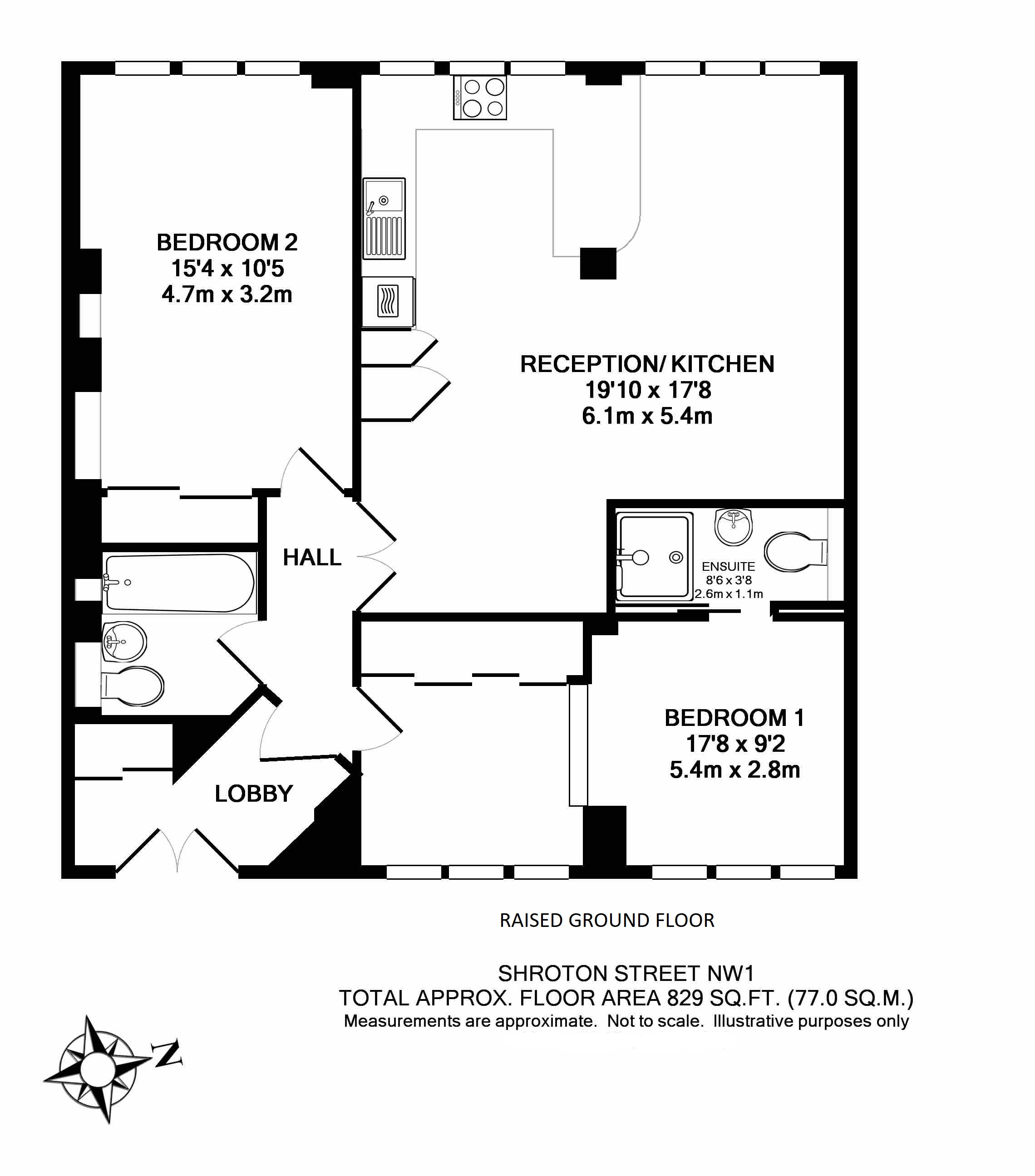 2 Bedrooms Flat for sale in Shroton Street, London NW1