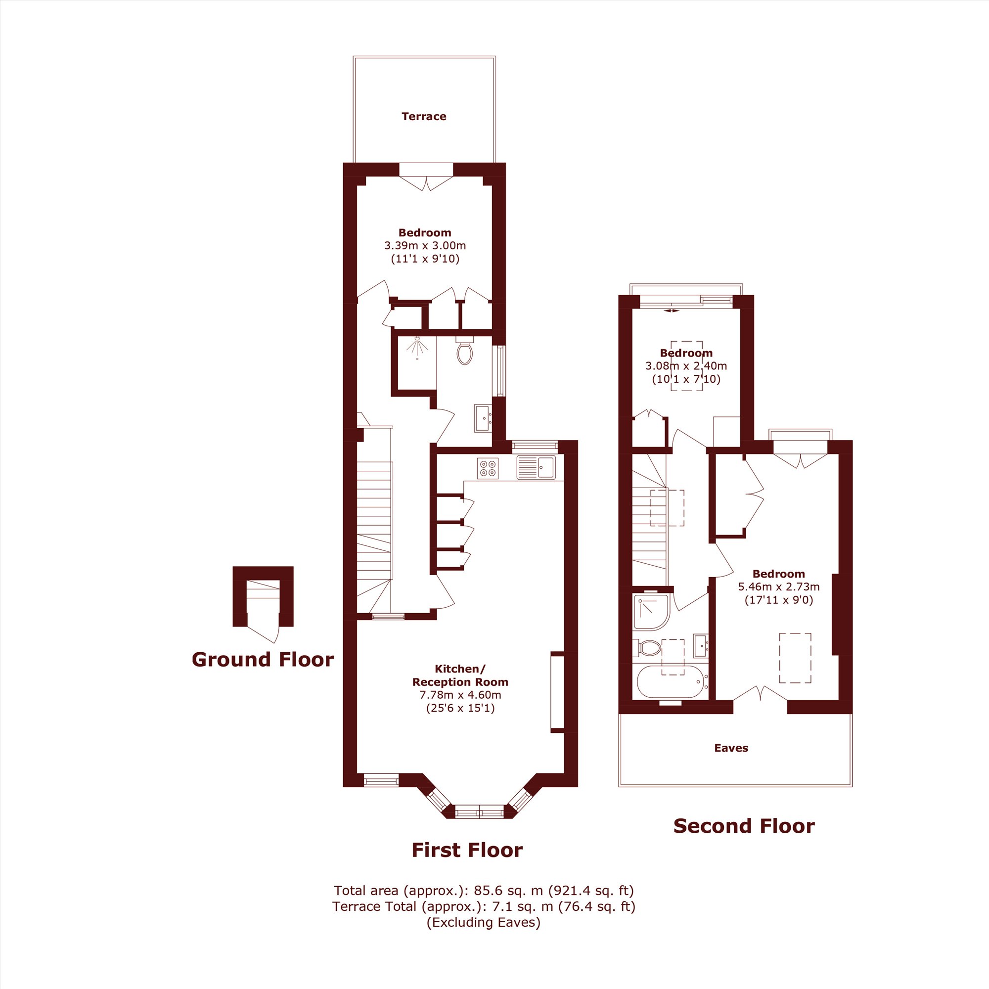 First Floor Flat, 5, Mablethorpe Road, London floorplan