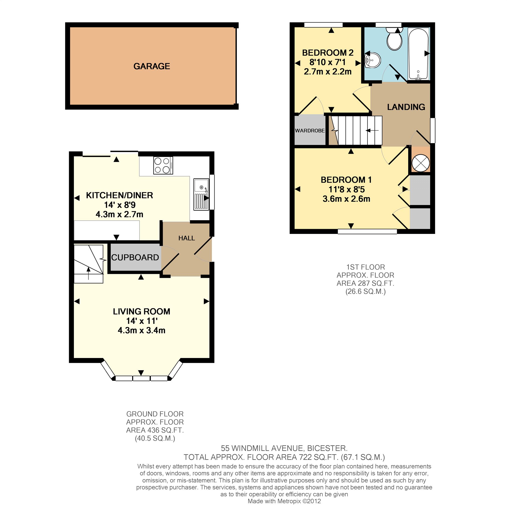 2 Bedrooms Semi-detached house to rent in Windmill Avenue, Bicester OX26