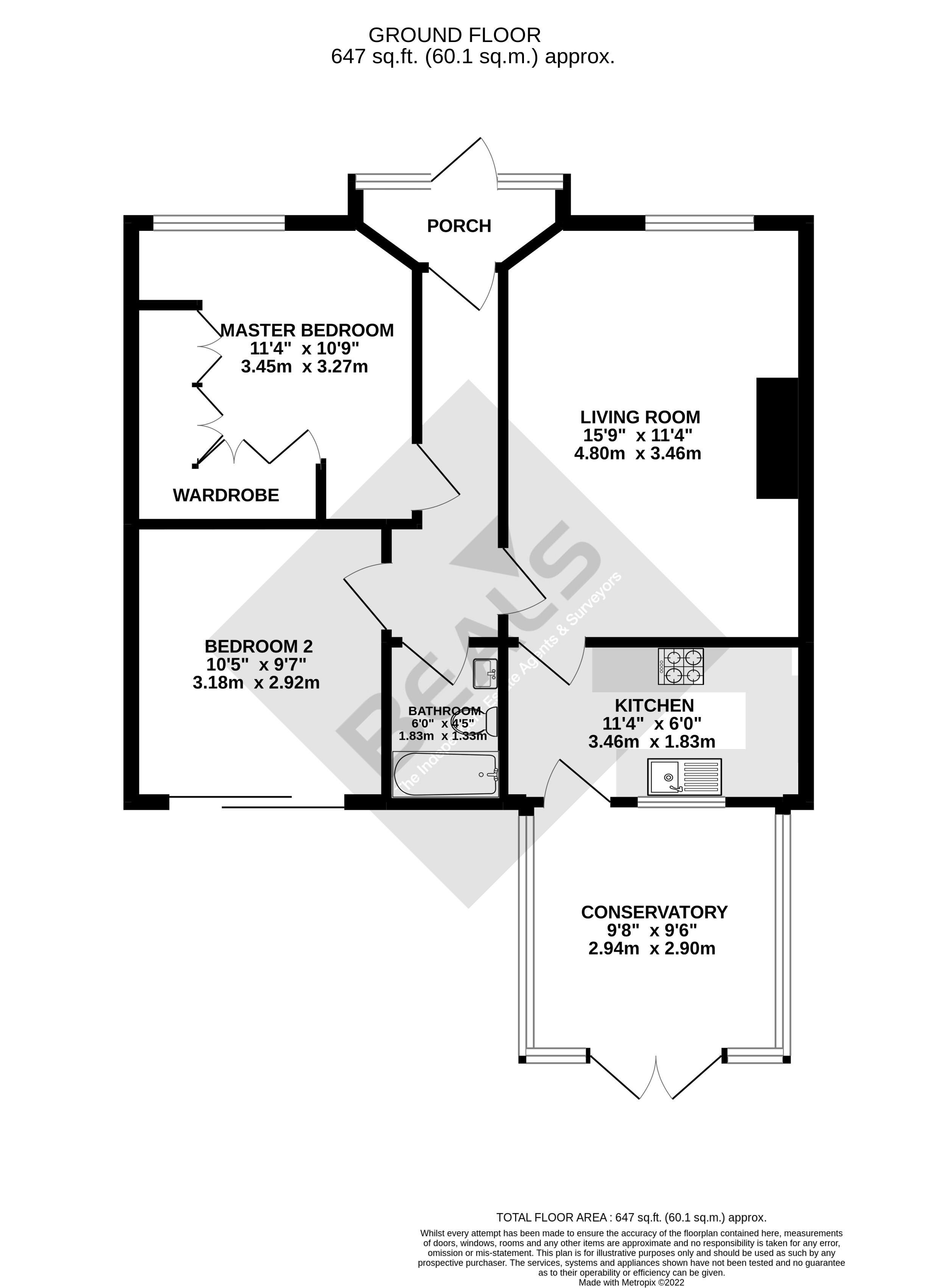 Brenchley Close, Fareham PO16, 2 bedroom semidetached bungalow for