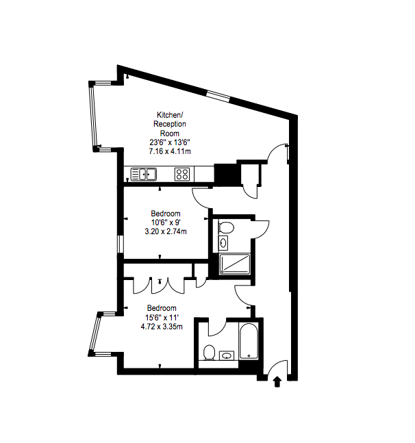 2 Bedrooms Flat to rent in Merchant Square, London W2