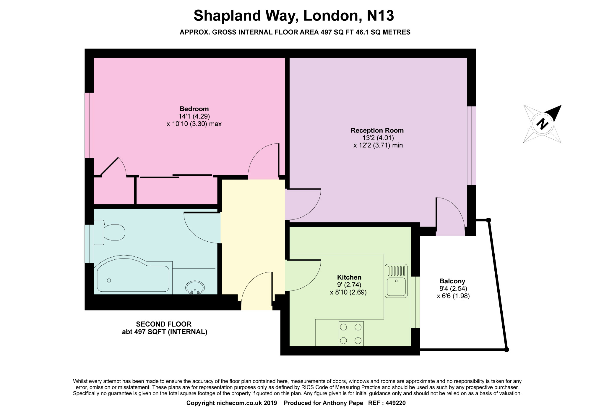 1 Bedrooms Flat for sale in Shapland Way, Palmers Green, London N13