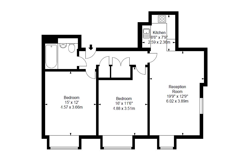 2 Bedrooms Flat to rent in Merchant Square East, Paddington, London W2