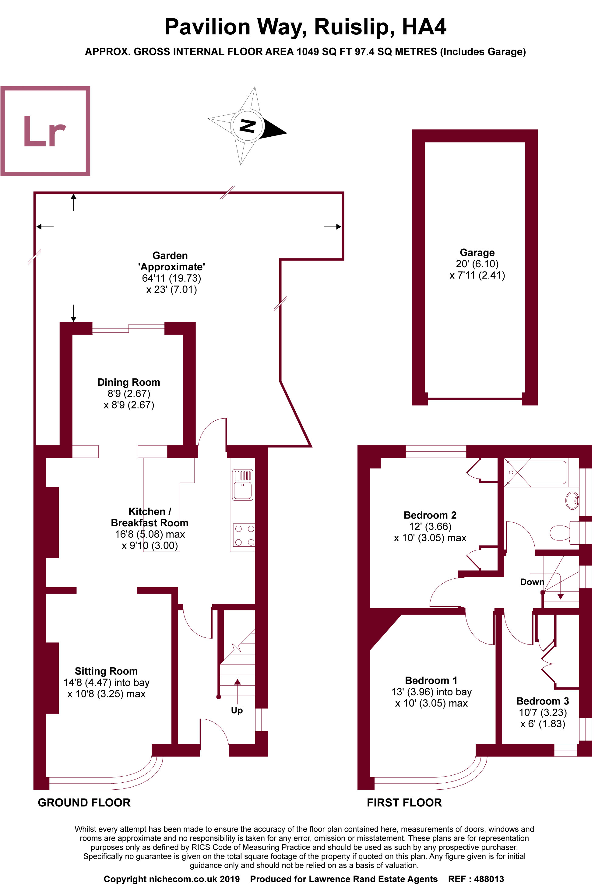 3 Bedrooms Semi-detached house for sale in Pavilion Way, Ruislip, Middlesex HA4