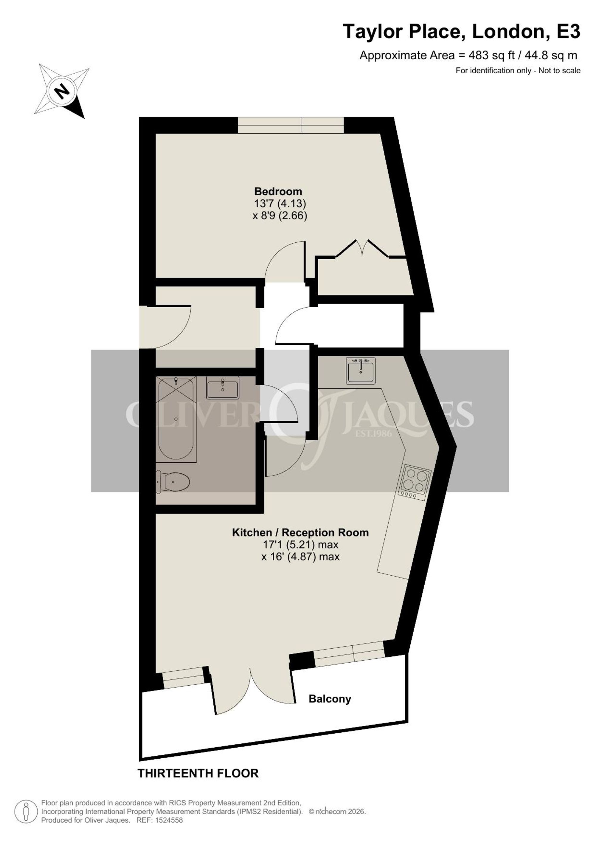 Flat 66, Fondant Court, London floorplan