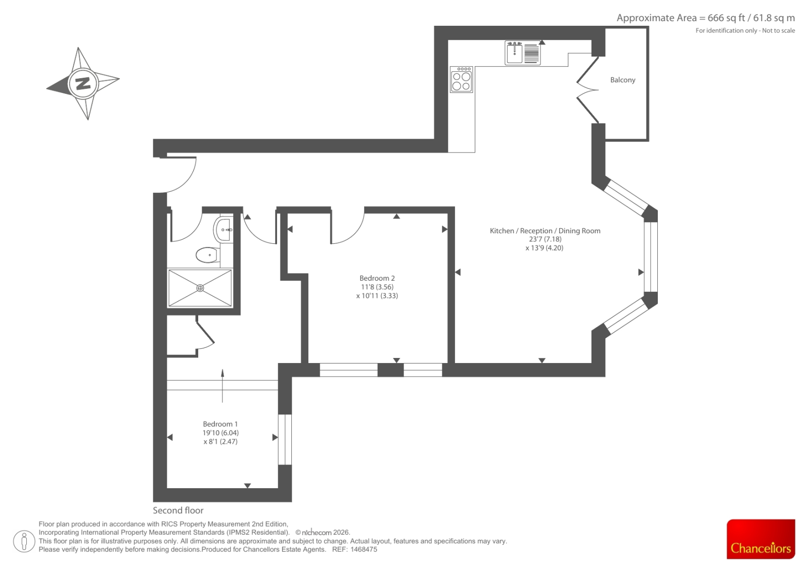 Flat 12 Chilworth House,, Chilworth House, High Wycombe floorplan