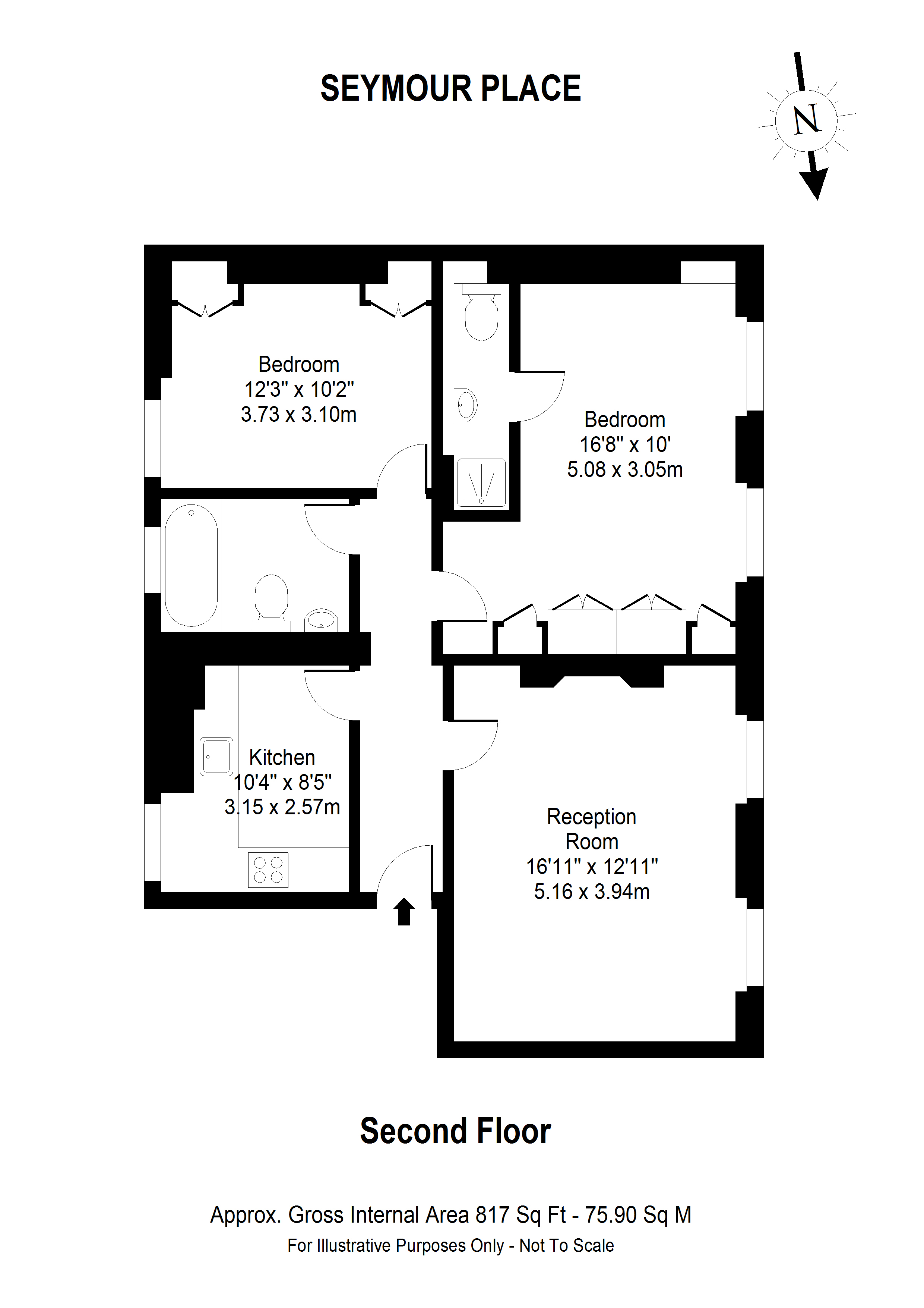 Flat 2, 28a, Seymour Place, London floorplan