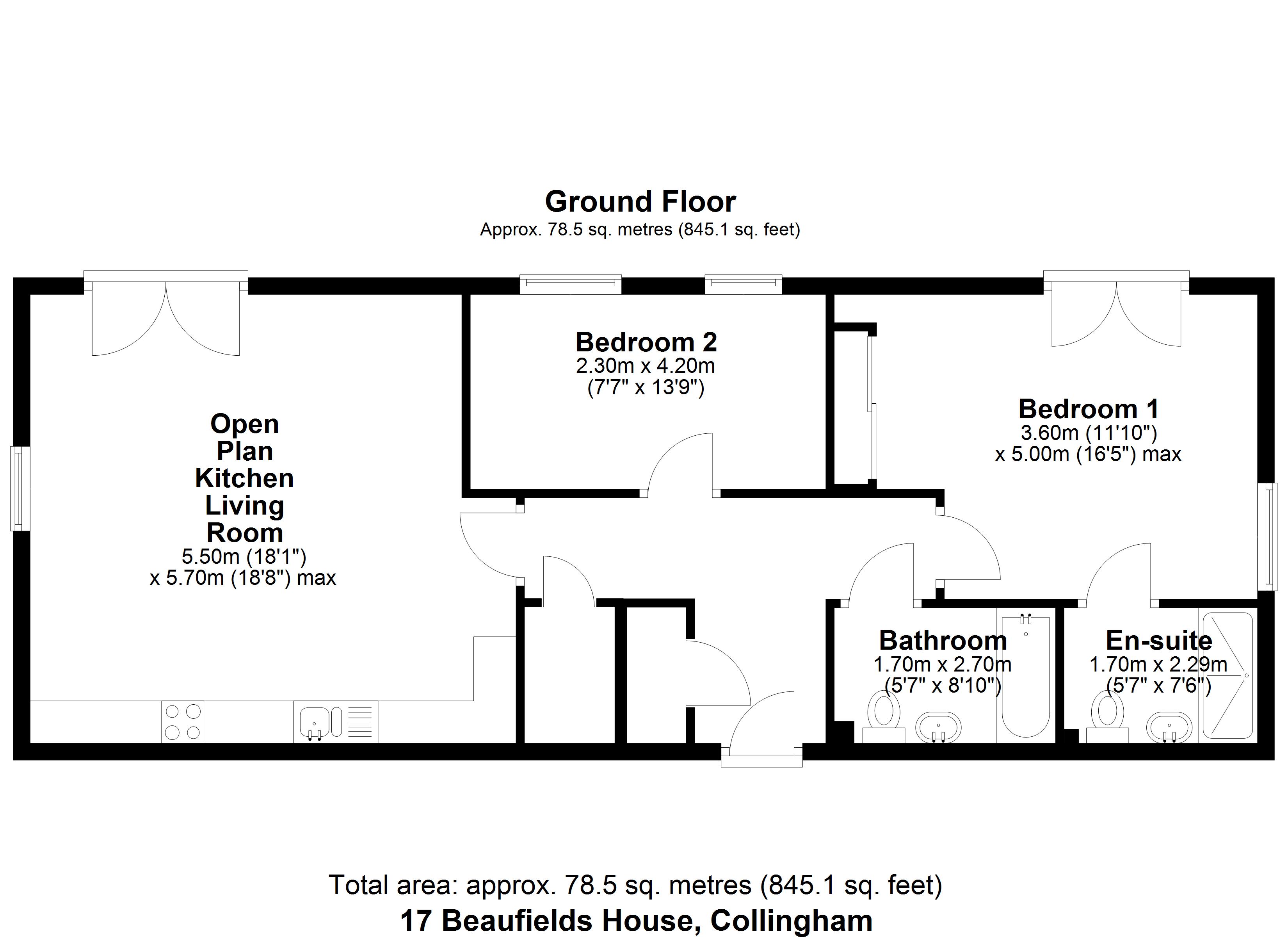 17 Beaufields House, The Poppyfields, Newark floorplan