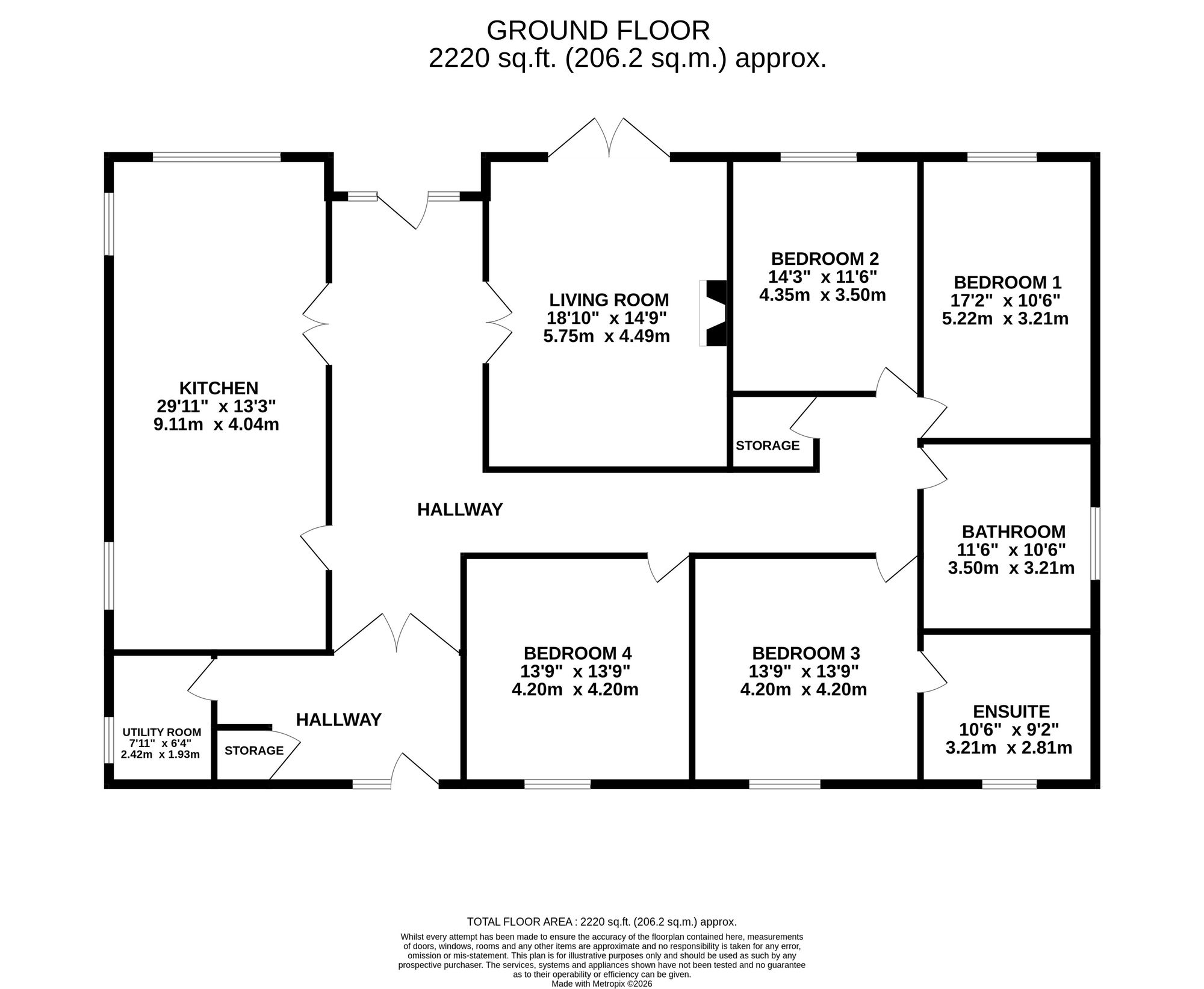 Park View Bungalow Hill Street, Tredegar floorplan