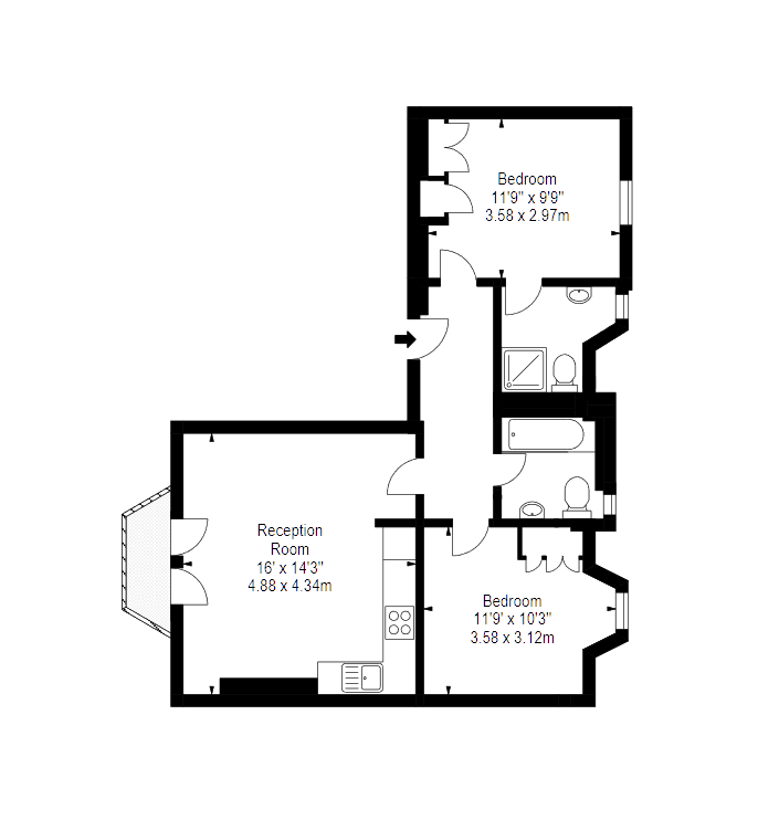 2 Bedrooms Flat to rent in King Street, London W6