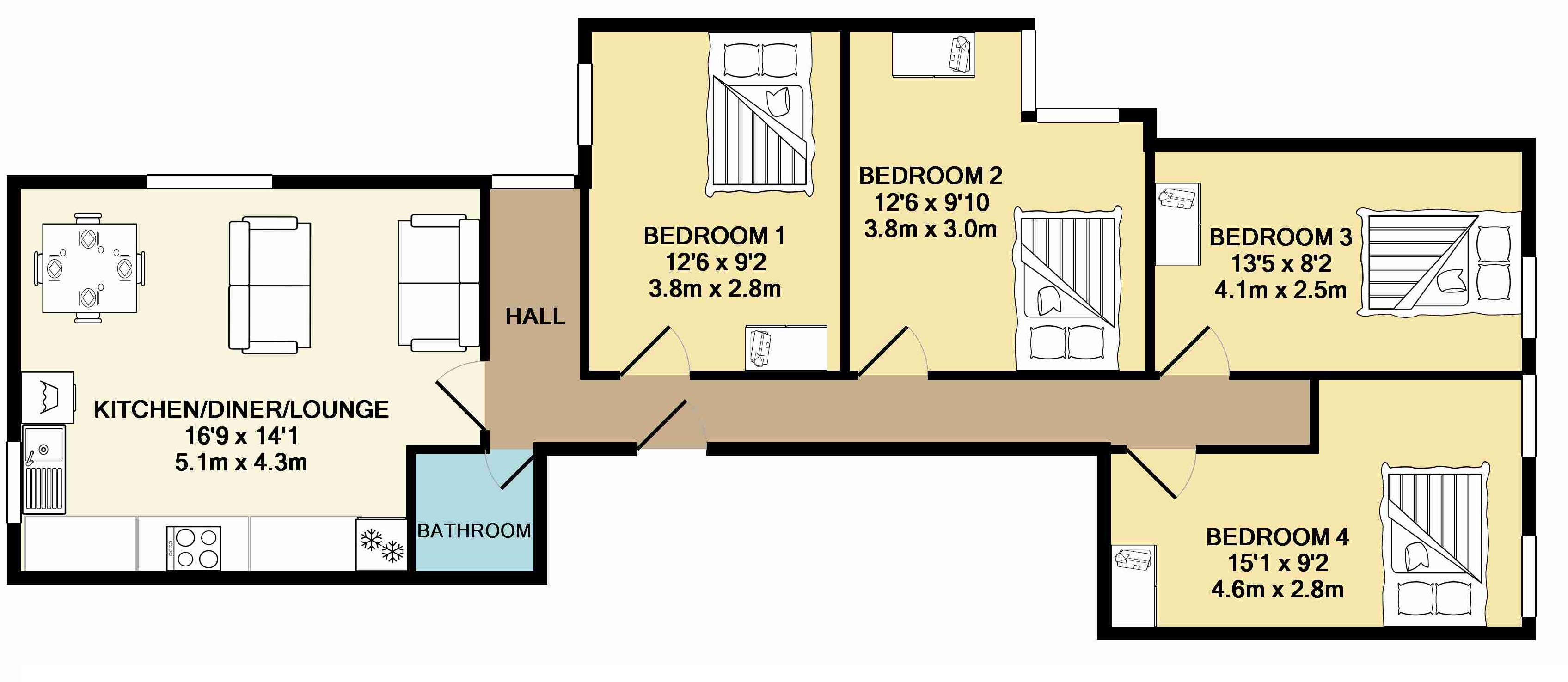 4 Bedrooms Flat to rent in Noel Street, Nottingham NG7